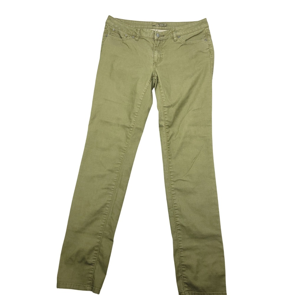 Prana Jeans Womens 12/31 Olive‎ Green Twill Pants Size 12/31 Straight Leg Casual